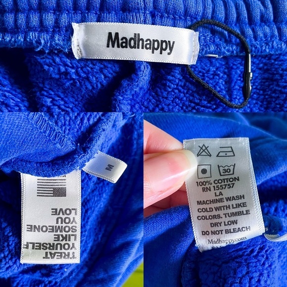 Madhappy Buddy Heritage Shorts Cotton Embroidered Royal Blue M GUC - Picture 5 of 10